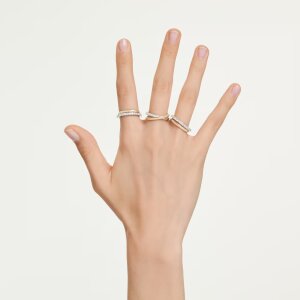 Swarovski Ring Set Hyperbola Cocktailring 5740413 Rundschliff, Weiß, Metallmix, Größe 52