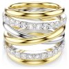 Swarovski Ring Set Hyperbola Cocktailring 5740413 Rundschliff, Weiß, Metallmix, Größe 52
