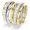 Swarovski Ring Set Hyperbola Cocktailring 5740413 Rundschliff, Weiß, Metallmix, Größe 52