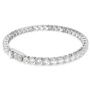 Swarovski Armband Matrix Tennis 5724480 Rundschliff, Weiß, Rhodiniert, Größe M
