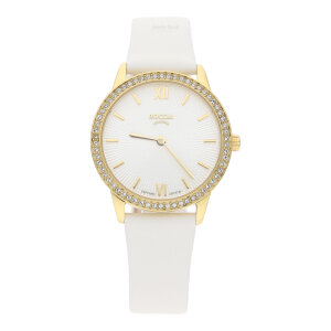 Boccia Uhr Damen 3382-02 Titan, Gold plattiert, Leder,...