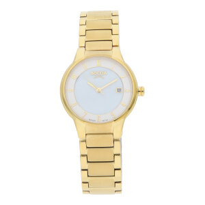Boccia Uhr Damen 3301-03 Titan, Gold plattiert,...