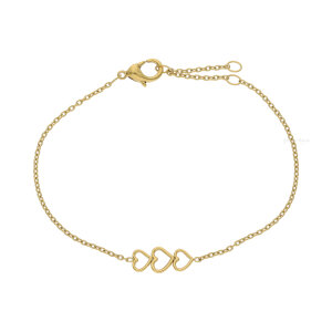Boccia Damen Armband 03077-02 Titan, Gold plattiert, Herz