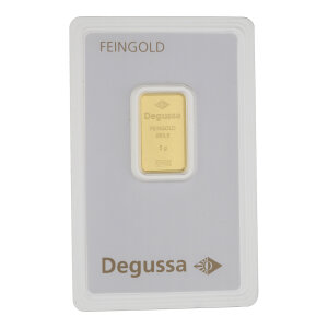 Degussa Goldbarren 999 Feingold 5 Gramm GB-GP-5.00G-DEG-EGS