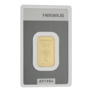 Heraeus Goldbarren 10 Gramm 999 Feingold GB-KB-10.0G-AGH-EGS