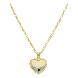 Collier mit Herzanhänger Silber 925 Goldpattiert...