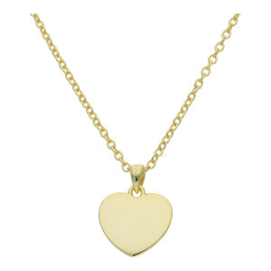 Collier mit Herzanhänger Silber 925 Goldpattiert...