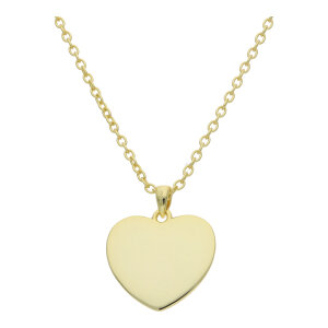 Collier mit Herz Anhänger Silber 925 Gold plattiert...