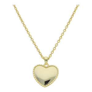 Collier Silber 925 Gold plattiert mit Herzanhänger...