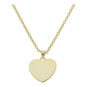 Collier Silber 925 Gold plattiert mit Herzanhänger...