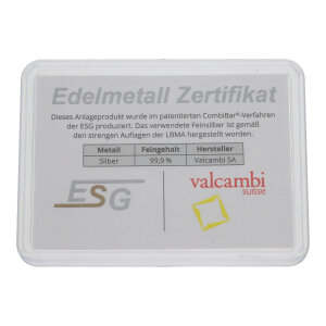 Silberbarren Tafelbarren 50 x 1 Gramm Feinsilber 999 ESG...
