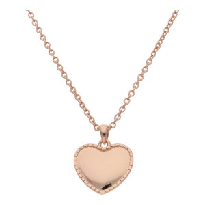 Collier Silber 925 Roségold plattiert Herz...