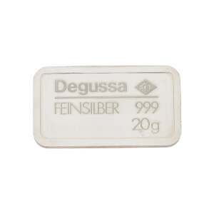 Silberbarren Degussa 20 Gramm Feinsilber 999...