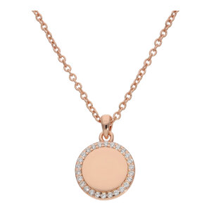 Collier Silber 925 Roségold plattiert Rund...