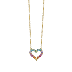 Mabina Collier 925 Goldplattiert 553682 Herz, Bunt