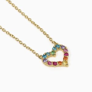 Mabina Collier 925 Goldplattiert 553682 Herz, Bunt