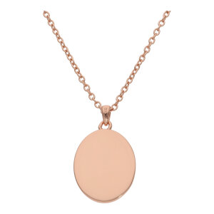 Collier Silber 925 Roségold plattiert Oval...