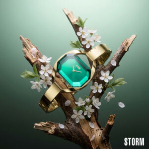 Storm Damen Uhr Tuslia Gold Lazer Green 47545/GD/GN Edelstahl, Goldplattiert Grün