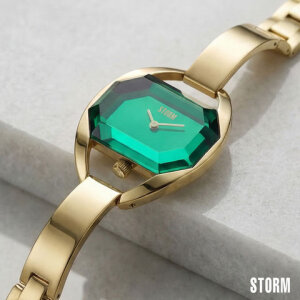 Storm Damen Uhr Tuslia Gold Lazer Green 47545/GD/GN Edelstahl, Goldplattiert Grün