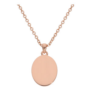 Collier Silber 925 Roségold plattiert Oval...