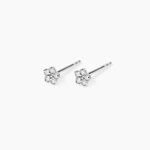 Mabina Blütenohrstecker Silber 925 Labor Diamant...