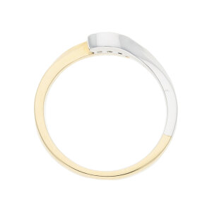 JuwelmaLux Ring 585/000 (14 Karat) Gold- und Weißgold mit Brillant 0,05 ct. JL10-07-0420