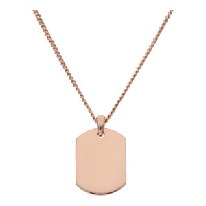Collier Silber 925 Roségold plattiert Dogtag...