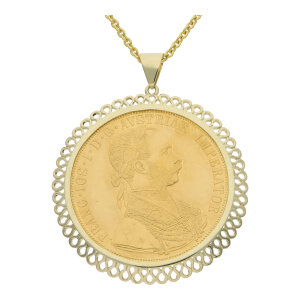 Goldmünze 4Dukaten Kettenanhänger 986/585...