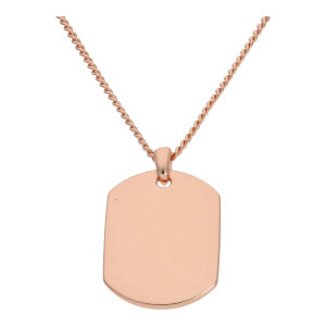 Collier Gravurplatte Dogtag Silber 925 Roségold...