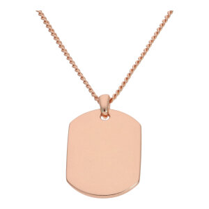 Collier Gravurplatte Dogtag Silber 925 Roségold...