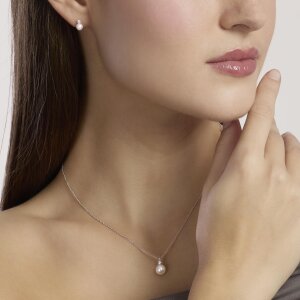 Mabina Ohrstecker Silber 925 Süßwasser Zuchtperlen & Labor Diamanten 563954 My Diamonds