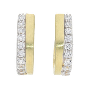 Creolen Silber 925 Goldplattiert Zirkonia JL20-06-1366...