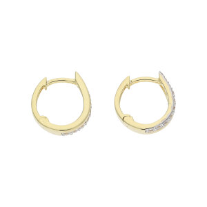 Creolen Silber 925 Goldplattiert Zirkonia JL20-06-1366...