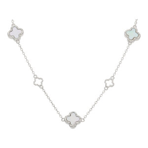 Collier Silber 925 Perlmutt Kleeblatt JL53-05-0077...