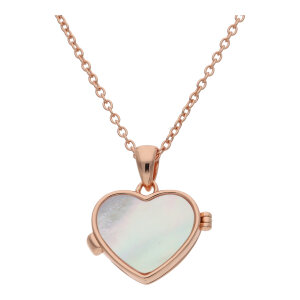 Collier Silber 925 Roségold plattiert Perlmutt...