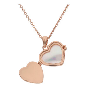 Collier Silber 925 Roségold plattiert Perlmutt...