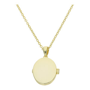 Medaillon Kette Silber 925 Gold plattiert JL53-05-0081...