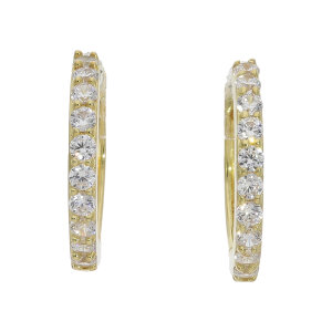 Creolen Silber 925 Gold plattiert Zirkonia JL20-06-1368...