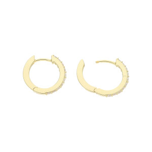 Creolen Silber 925 Gold plattiert Zirkonia JL20-06-1368...