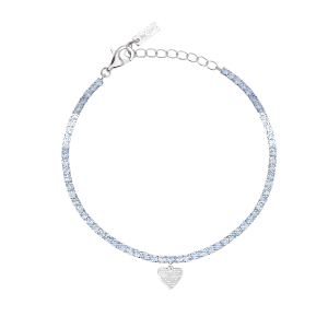Mabina Tennisarmband Herzanhänger Silber 925...