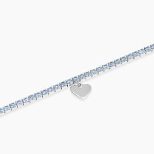 Mabina Tennisarmband Herzanhänger Silber 925...