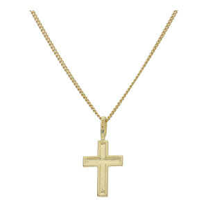 Kreuz Anhänger Silber 925 Gold plattiert...