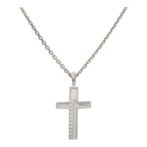 Kreuz Anhänger Silber 925 Zirkonia strukturiert...