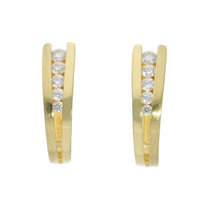 Creolen Silber 925 Gold plattiert Zirkonia JL20-06-1385...