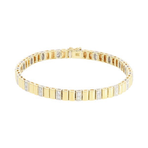 Damen Armband 750 Weißgold- Gelbgold ca. 0,75ct...