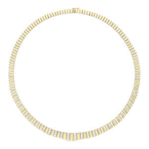 Damen Collier 750 Weißgold - Gelbgold ca. 2,25ct...