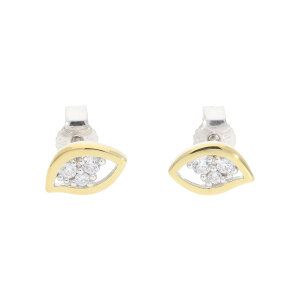 Ohrstecker Silber 925 Gold plattiert Zirkonia...