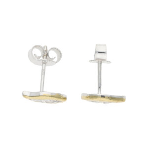 Ohrstecker Silber 925 Gold plattiert Zirkonia...