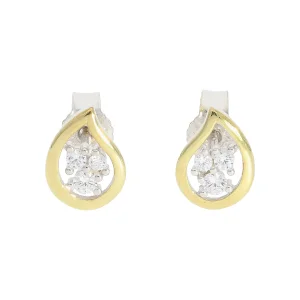 Ohrstecker Silber 925 Gold plattiert Zirkonia...