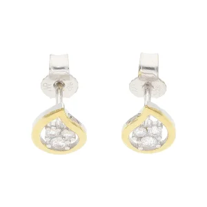 Ohrstecker Silber 925 Gold plattiert Zirkonia...